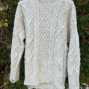 NCF | Cable Knit Sweater Distressed